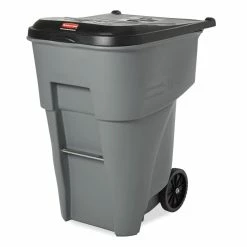 Hot Sale ⌛ Rubbermaid Brute® 95 gal Rollout Container with Lid in Grey Rubbermaid ⌛