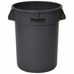 Best Sale 🎉 Continental Commercial Products Huskee™ 27-3/8 in. 32 gal Plastic Round Receptacle Can in Grey ⭐