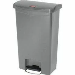 New 🎉 Rubbermaid Slim Jim® 8 gal. Resin Front Step Container in Grey ❤️